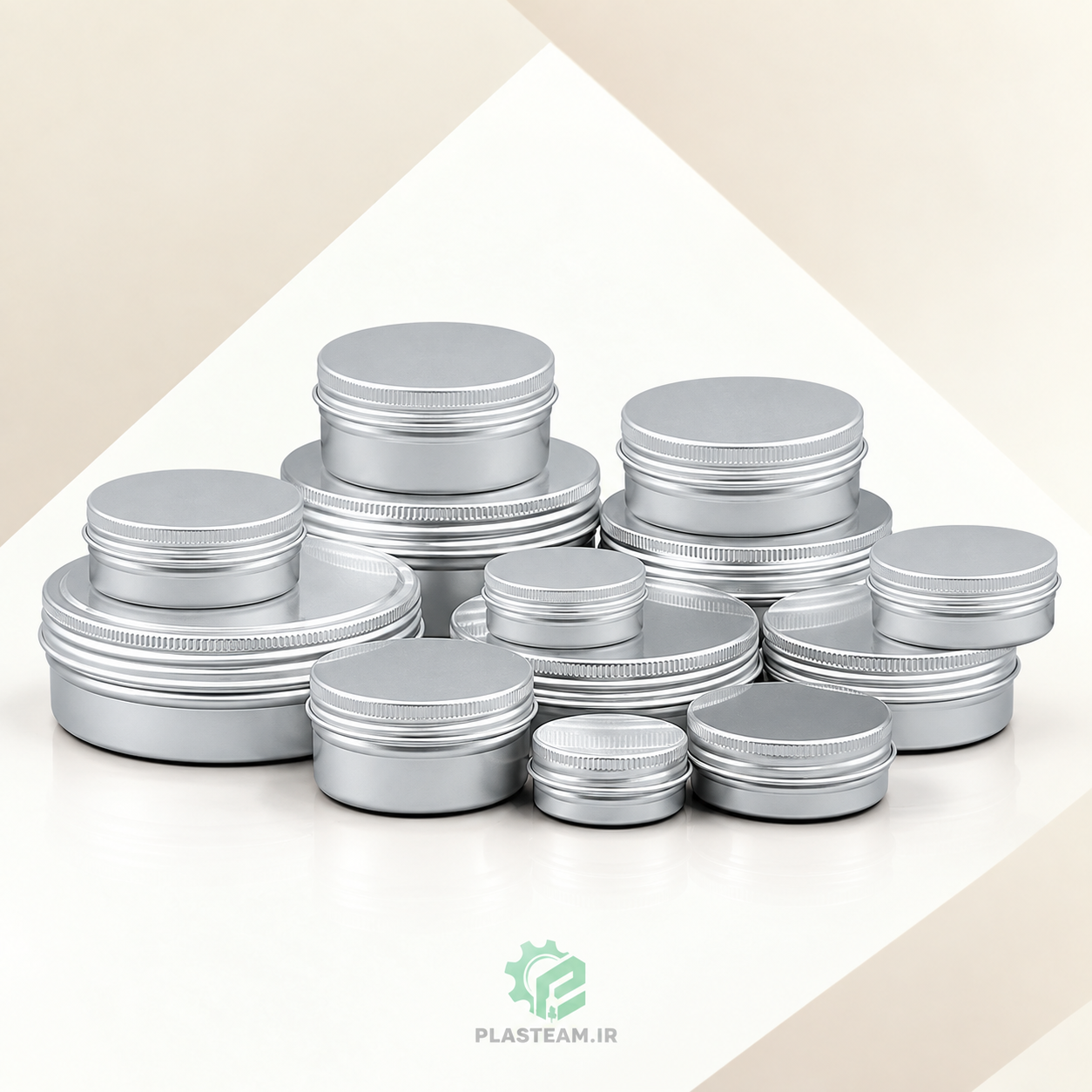 ظرف آلومینیومی با درب پیچی